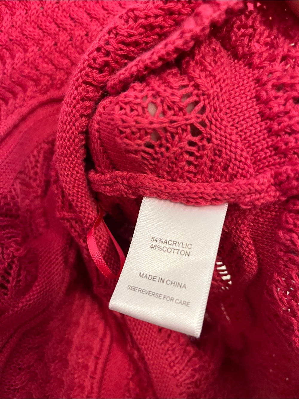 NWT Lucy Paris Fuchsia Pink Sweater Knit Puff-Sleeve Crop Top  Stretchy Large - Picture 5 of 7